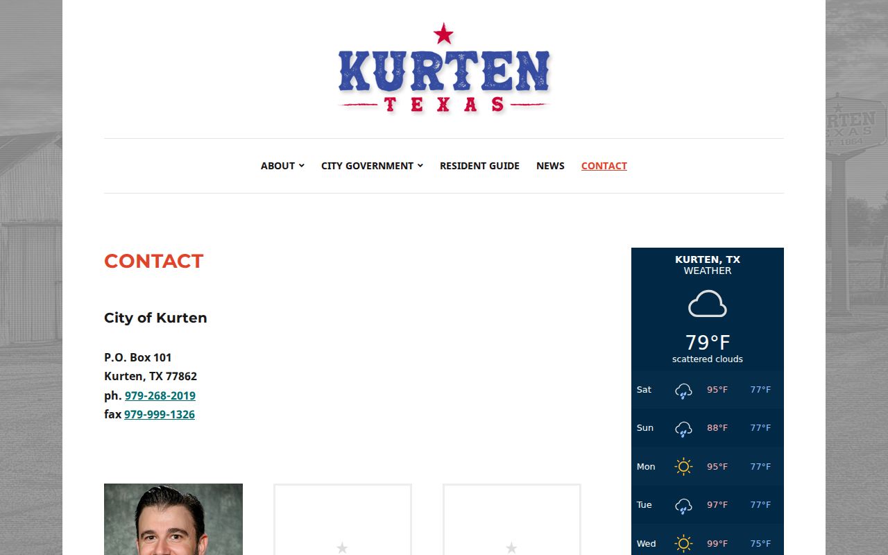 Official City of Kurten government contact information